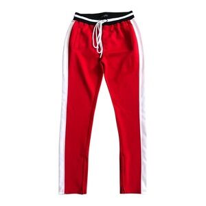 Red and White Men's Joggers